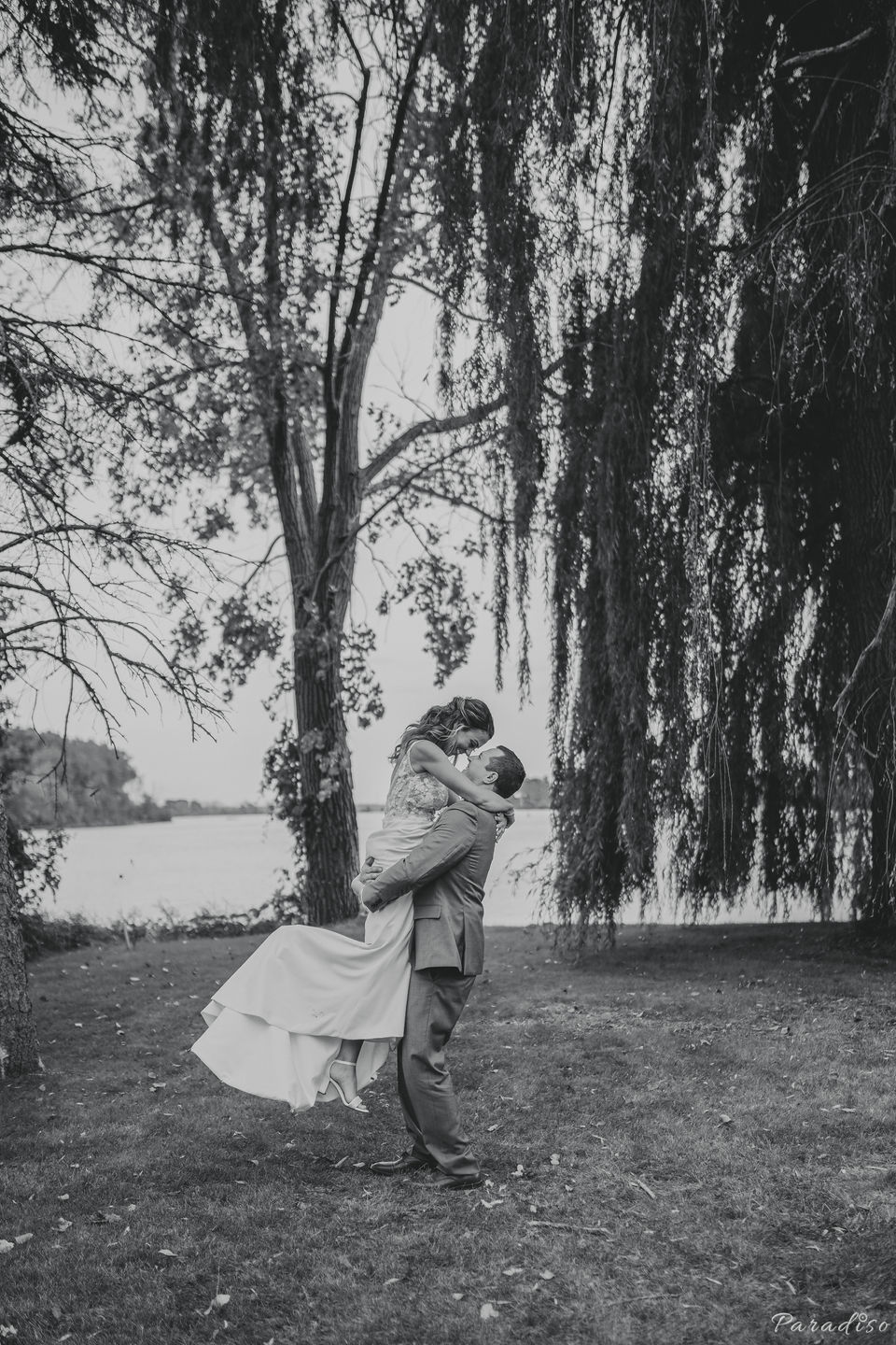 Wife being spun around by husband
