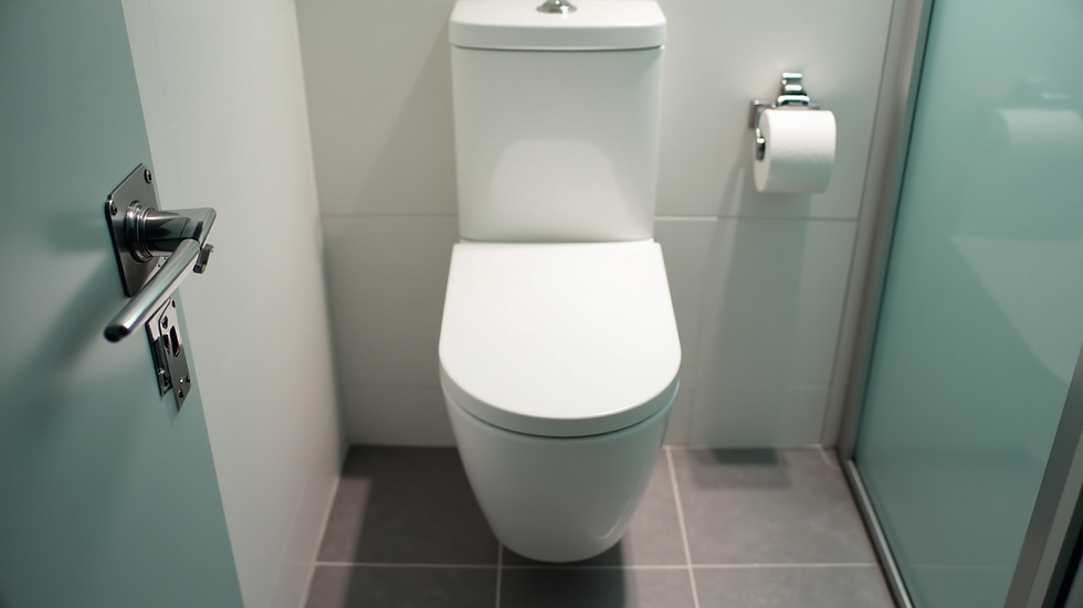 High angle view of a modern toilet installed in a clean bathroom