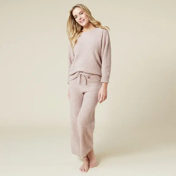 Thumbnail: Softies Solid Marshmallow V-Neck Lounge Set
