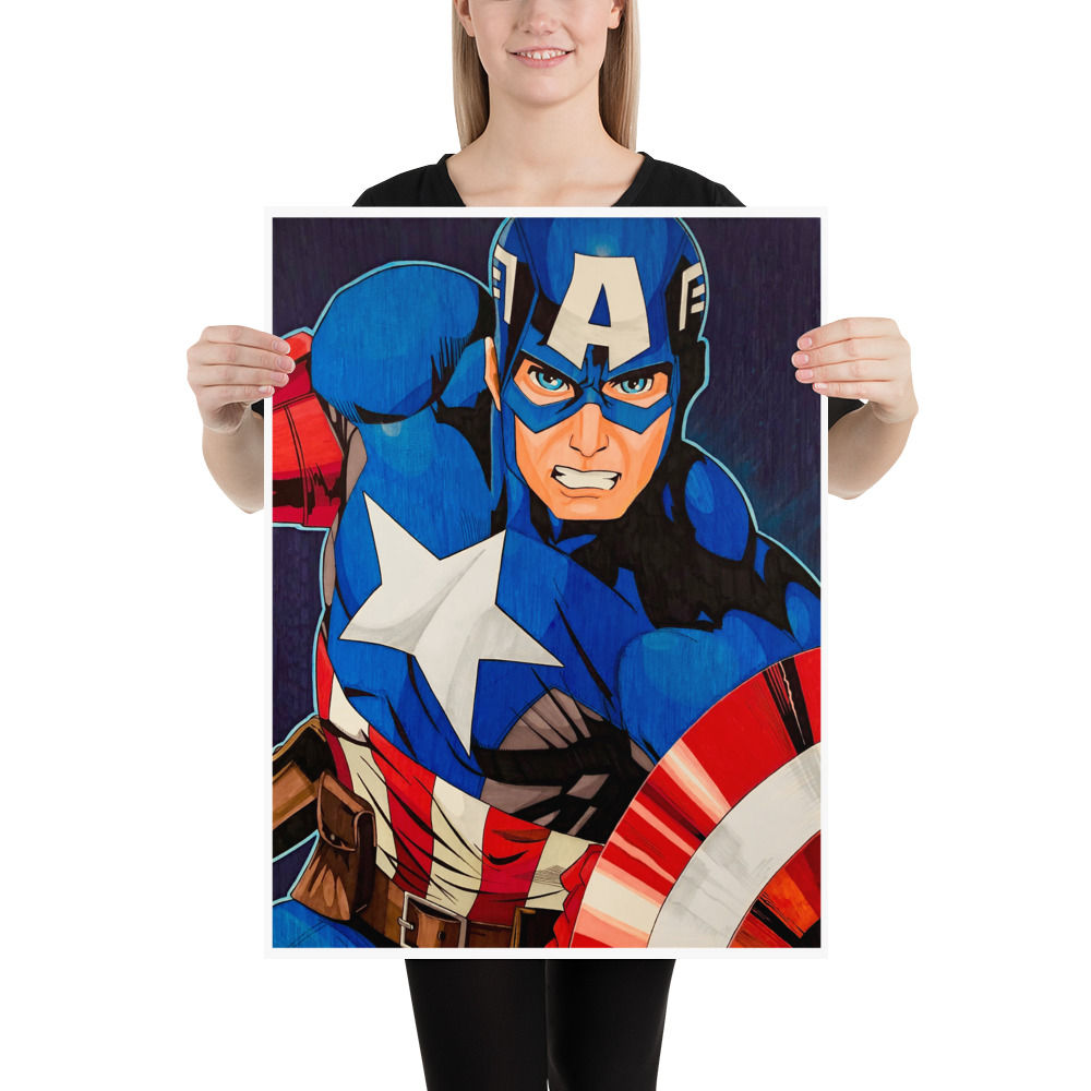 Captain America 18x24 Handmade Poster