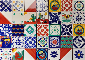 ボウクスのハンドメイドMEXICAN TILEタイルを使った空間