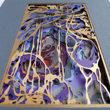 purple and gold organic paper sculpture
