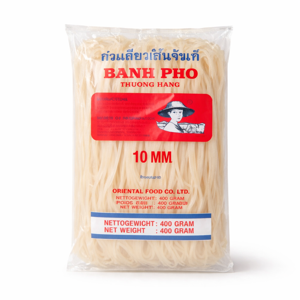 Noodles di riso thai 10 mm Banh Pho senza glutine 400g