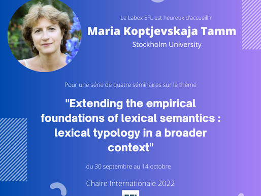 Chaire Internationale 2022 - Maria Koptjevskaja Tamm (Stockholm University)