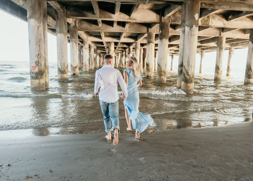 Beach engagement session in Texas
