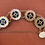 Thumbnail: Stunning Vintage 10K Yellow Gold Carved Onyx & Swiss Blue Topaz Flower Bracelet