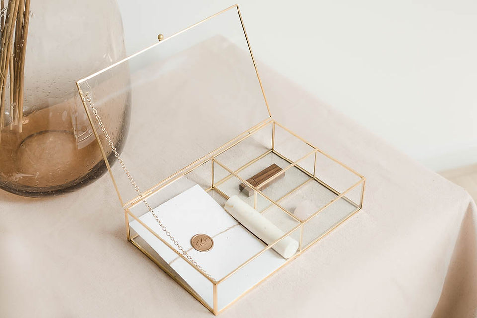 Glazen memory box herinneringen bewaren herinneringsdoos