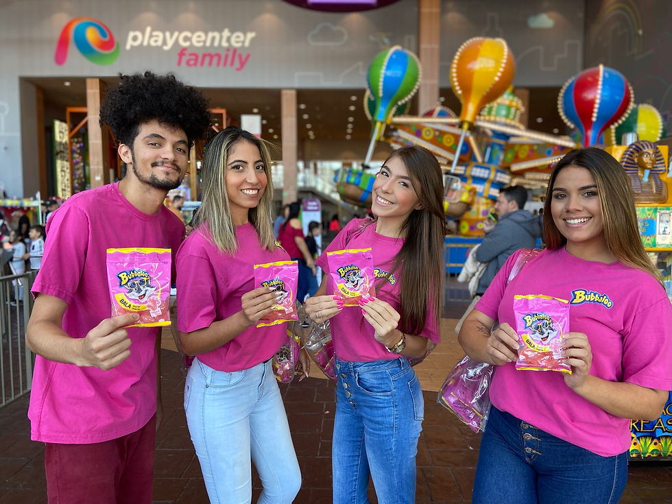 Sampling de brindes em ação publicitária Bubbaloo