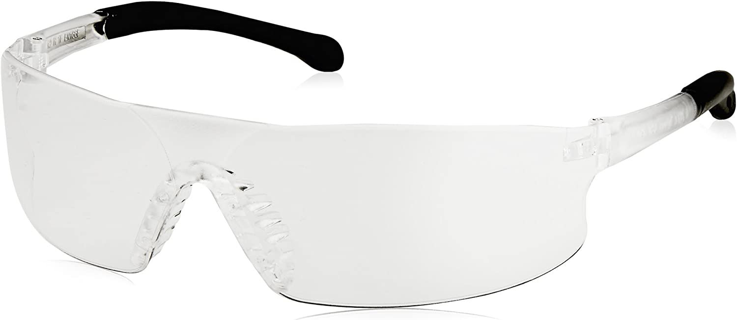 RS1-10 RADIANS CLEAR SAFETY GLASSES WITH RUBBER TEMPLETS