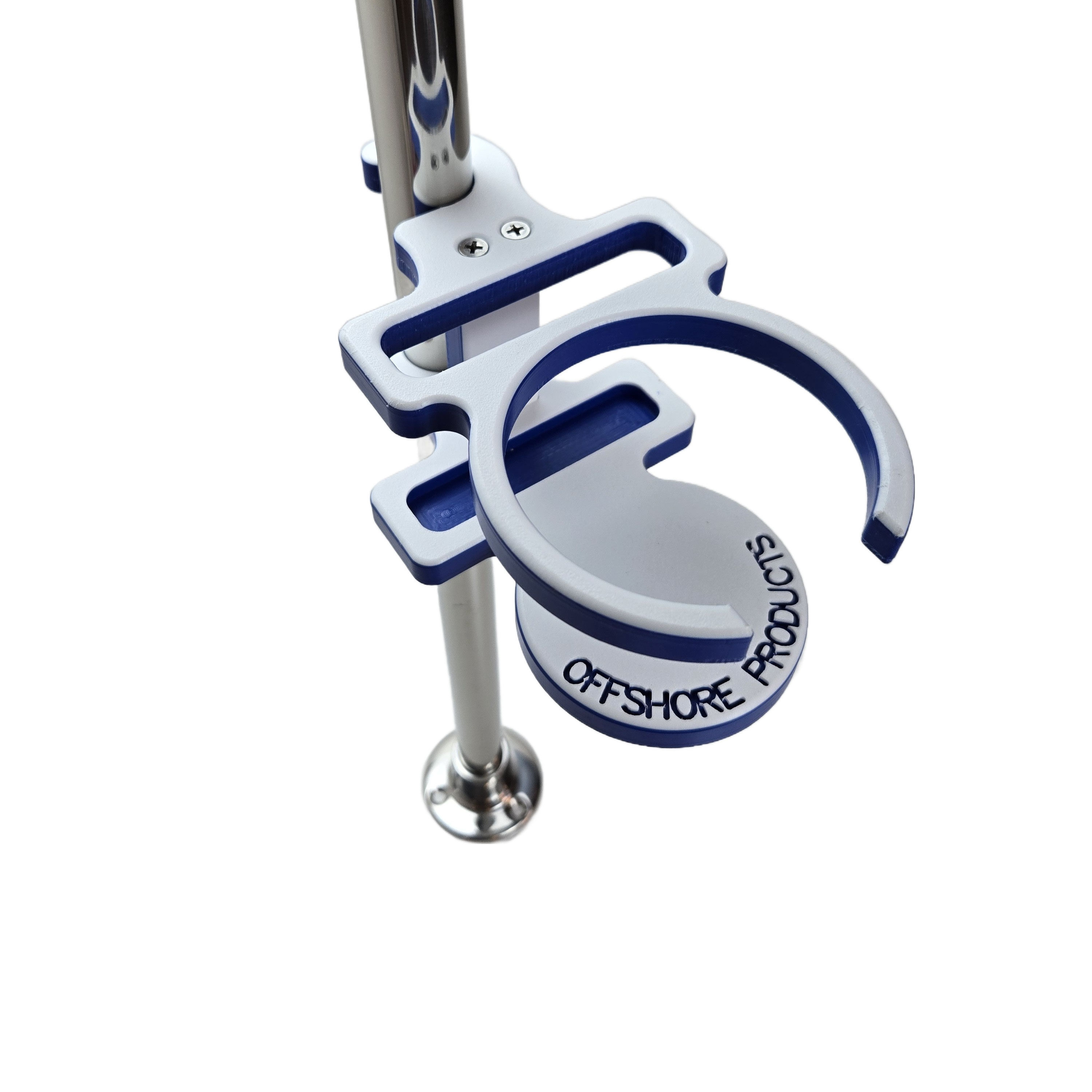 Cup and Phone Holder for Boats and Yachts with 1 inch or 3/4 inch vertical rail
