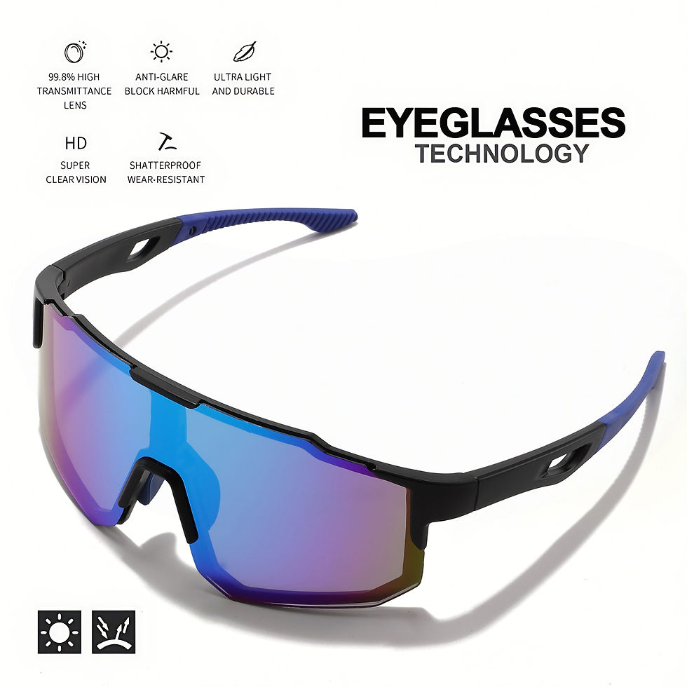 Thumbnail: Oversized Colorful Sports Sunglasses - Wraparound Design, UV400 Unisex Comfort F
