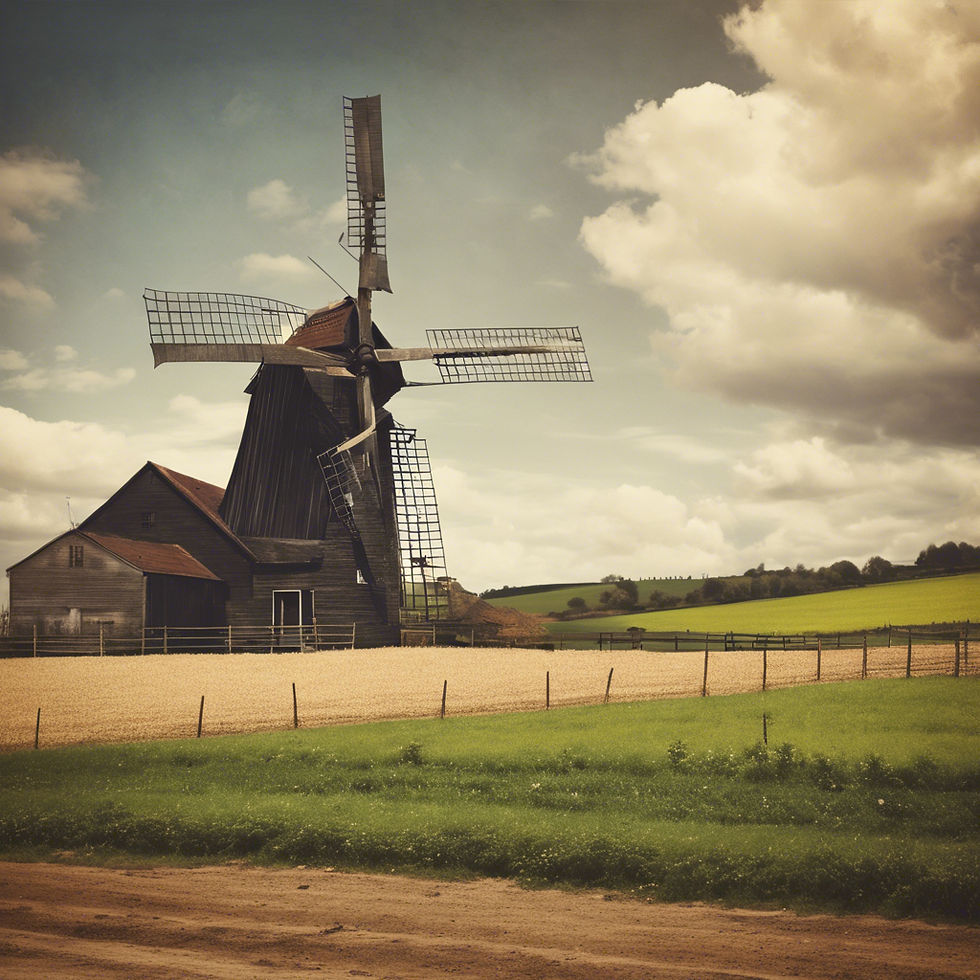 farm with windmill