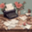 boho chic, rustic farm look with a stack of envelopes and letters, some opened, falling of