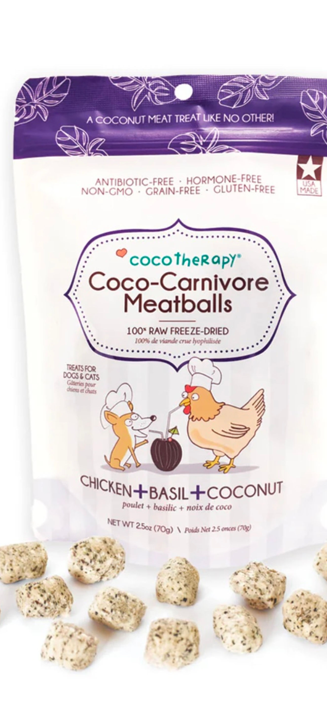 Coco-Carnivore Meatballs – Chicken + Basil + Coconut