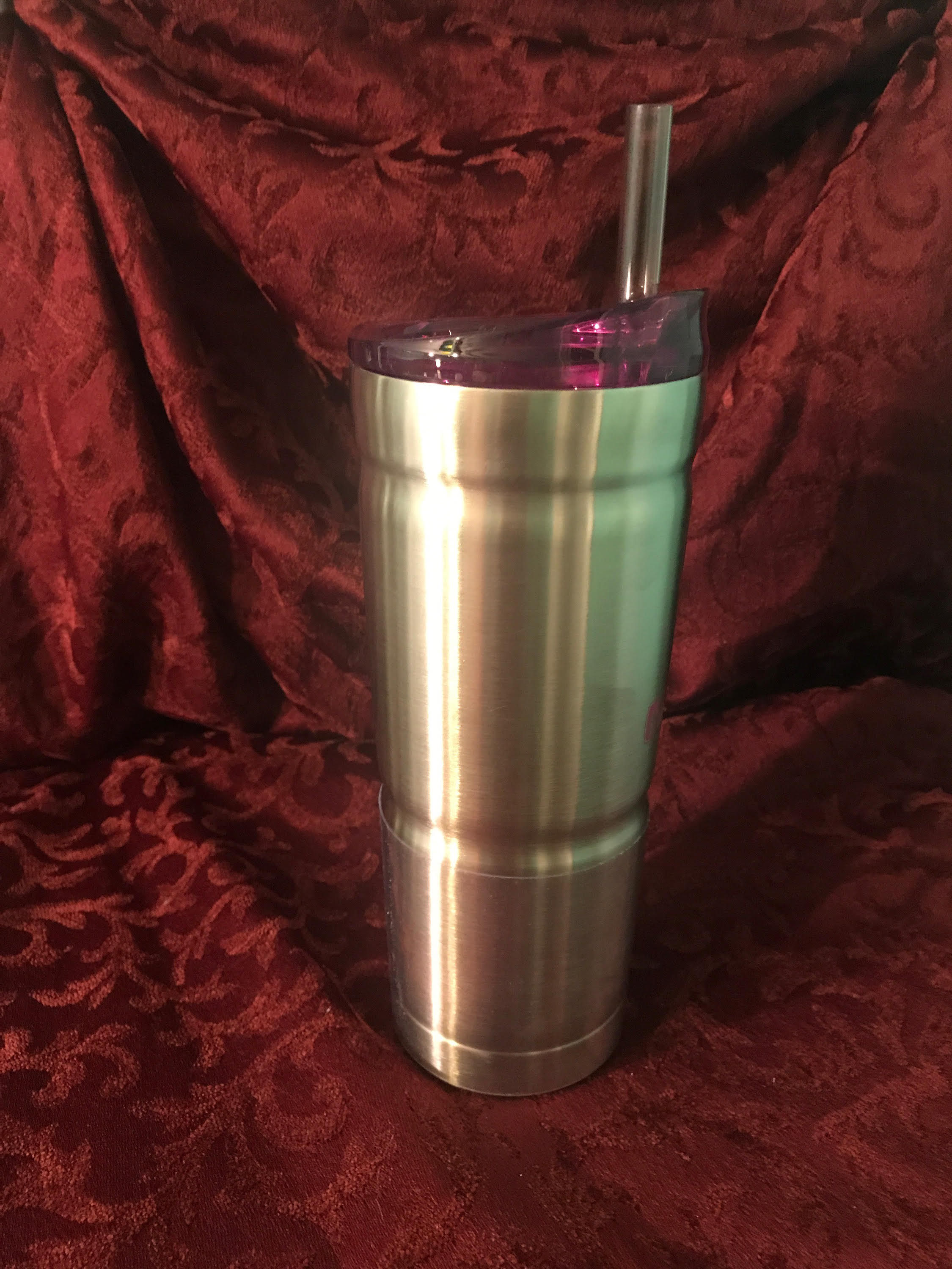 Medium Stainless Steel Pixie Cup 24 oz w/straw