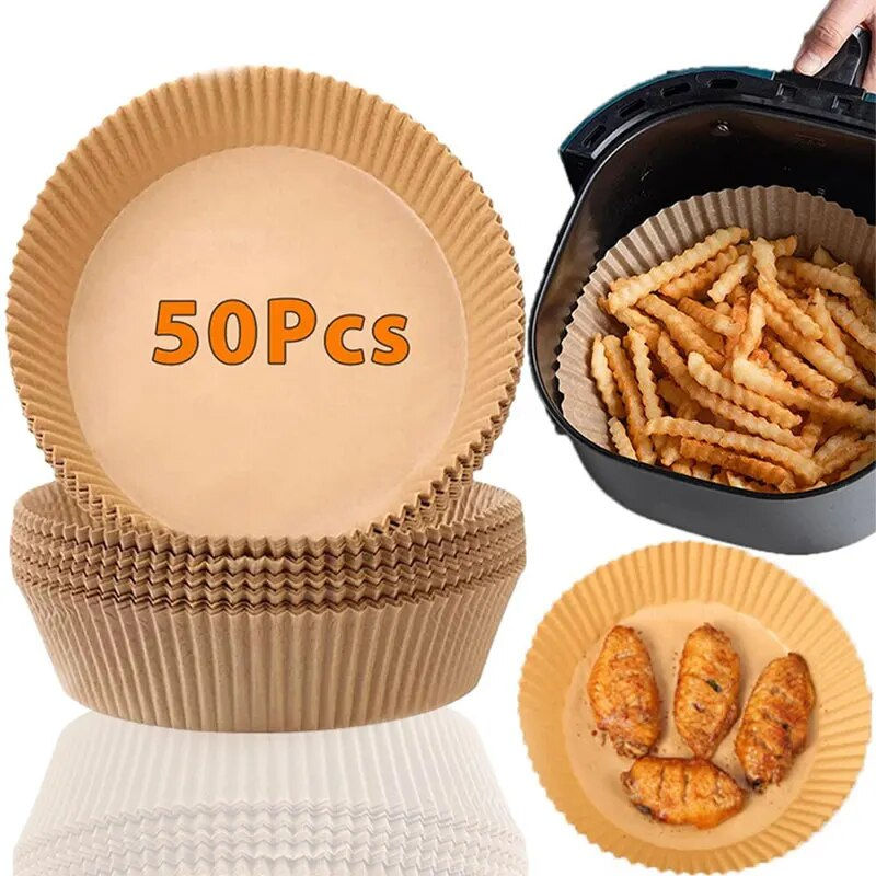 Disposable Air Fryer Paper, Non-stick Air Fryer Cooking Paper, Round Liners, Kit