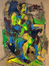Matt 48" x 36" Oil, Charcoal on Paper