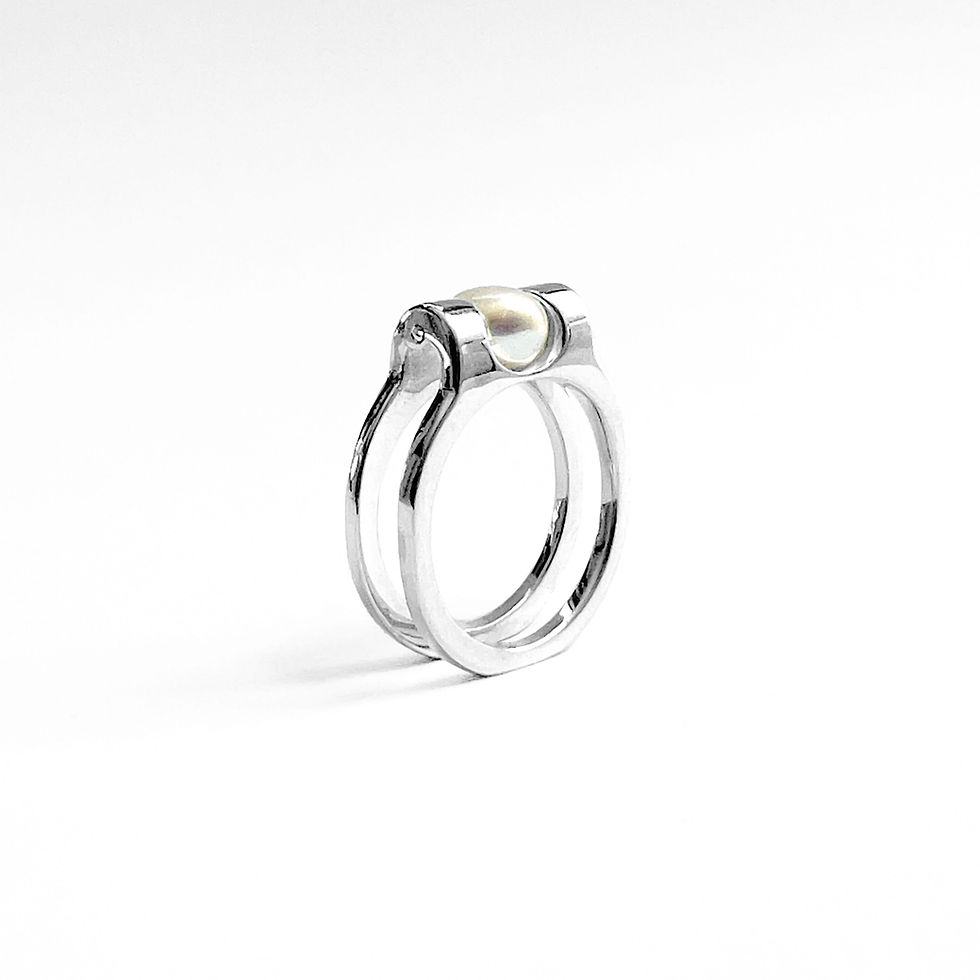 Thumbnail: Open Window - 'Step' Ring - White Pearl
