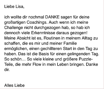 Feedback - Business Coaching | Work Life Balance Onlinekurs | Lisa Marie Stangier