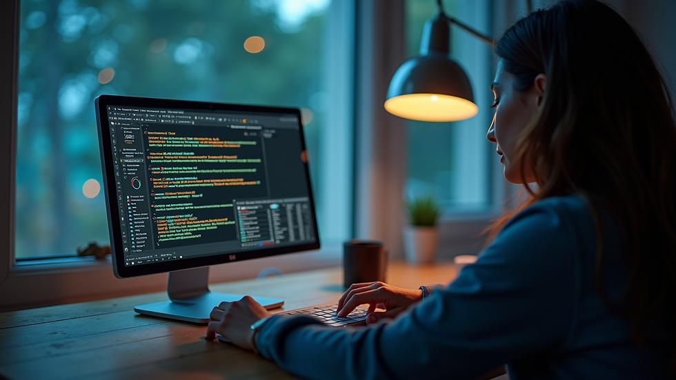 Vista aérea de una persona usando una computadora portátil para revisar inversiones en criptomonedas