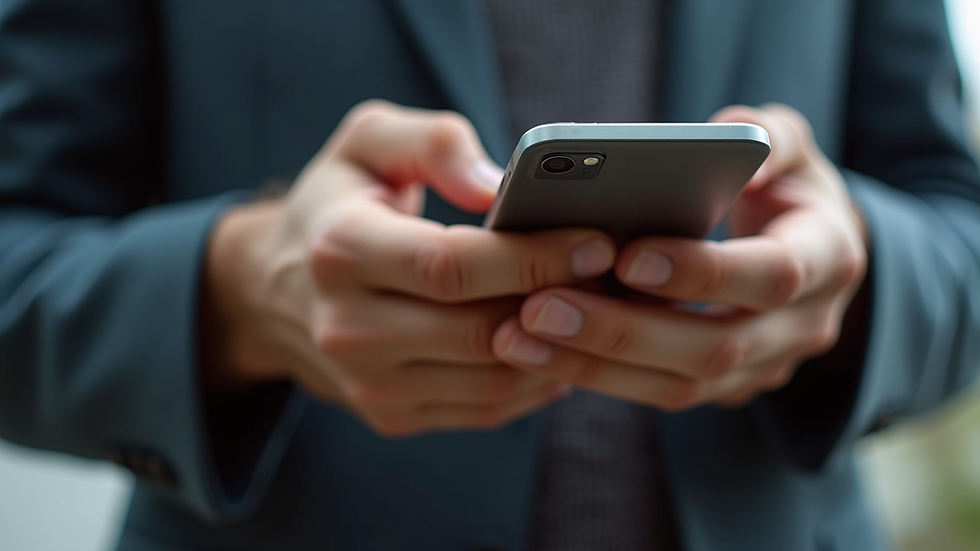 Plano detalle de una mano sosteniendo un teléfono móvil con una app de criptomonedas abierta