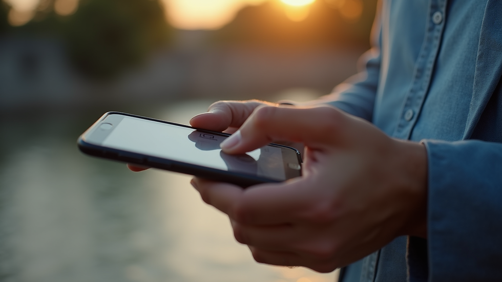 Plano detalle de una mano sosteniendo un teléfono móvil con una aplicación de criptomonedas abierta