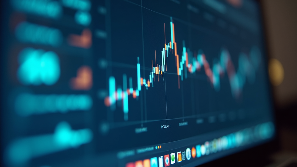 Close-up of a computer screen displaying AI analytics dashboard