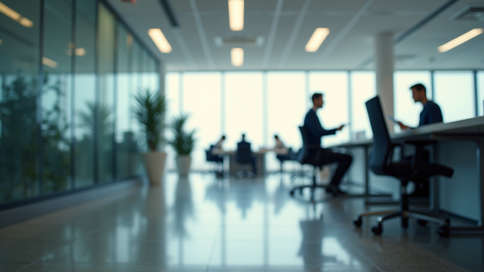 Wide angle view of a modern office environment
