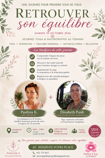 Retrouver son équilibre - Journée Yoga & Naturopathie au féminin - 10 octobre 2026