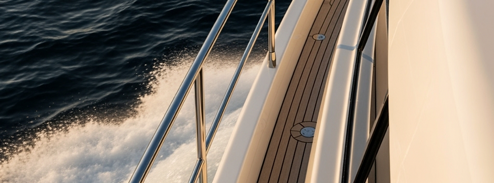 Custom marine canvas craftmanship detail on a yacht