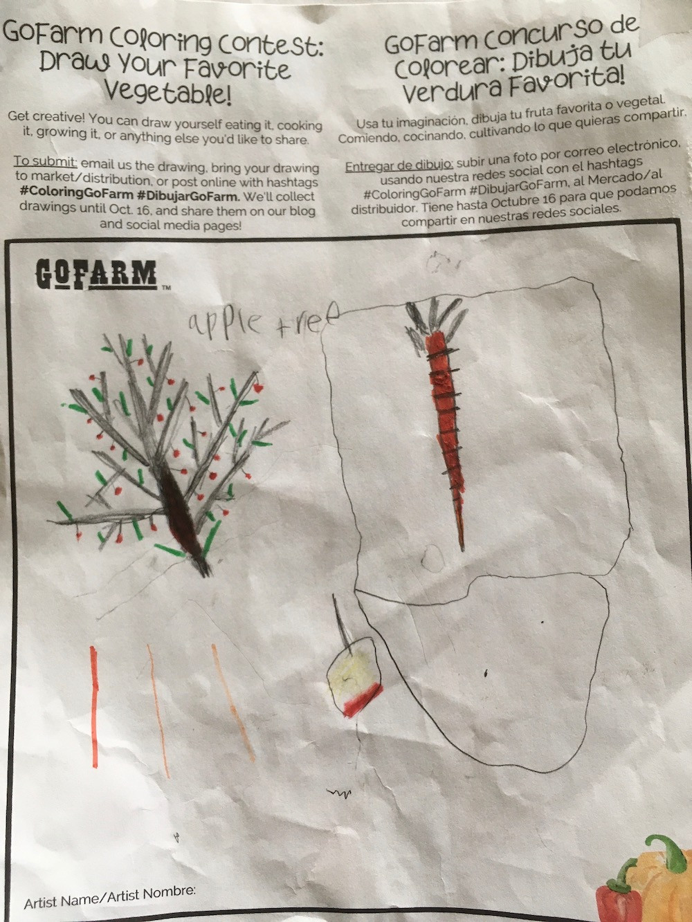 Apple Tree and Carrots