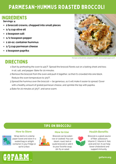 Parmesan-Hummus Roasted Broccoli