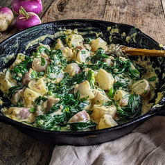 Creamy Tarragon Turnips & Spinach