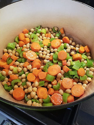 Sautéing veggies and beans 