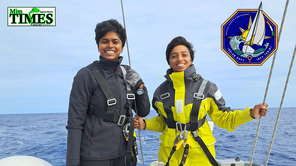 "भारतीय नौसेना की दो महिला अधिकारी INS तारिणी पर सवार होकर विश्व भ्रमण के लिए तैयार, नाविका सागर परिक्रमा II के तहत समुद्री साहस और महिला सशक्तिकरण की नई मिसाल कायम करेंगी।"