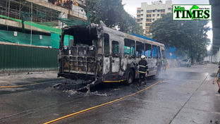 Bus Fire Incident on Route 303: No Serious Injuries Reported