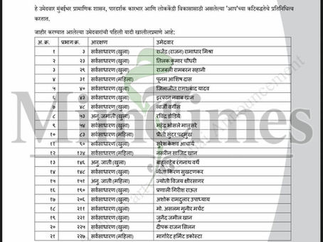 मुंबई महानगरपालिका चुनाव के लिए आम आदमी पार्टी ने 21 उम्मीदवारों की पहली सूची जारी की,
वार्ड 211 (मदनपुरा–नागपाड़ा) से मोहम्मद असलम मुनिर मर्चेंट को टिकट, महिलाओं और पिछड़े वर्गों को अहम जगह