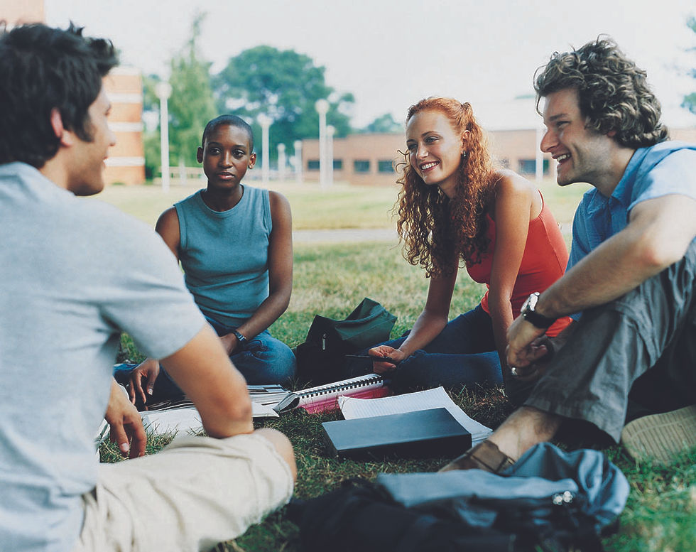 Students Studying Outdoors