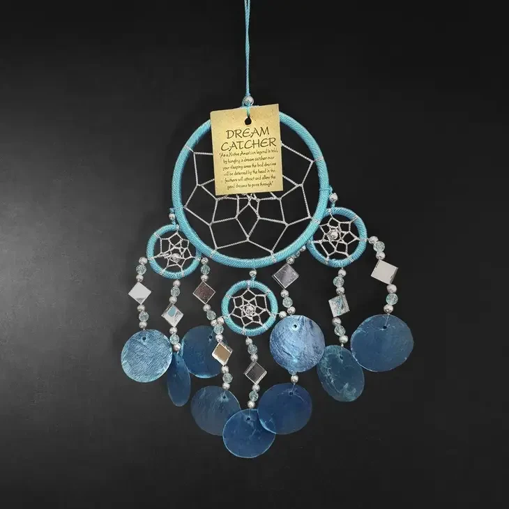 Capiz dream catcher, Turquoise