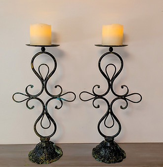 Candleholders - ornate & black - with buckets - 1.jpg