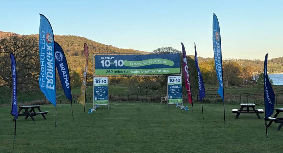 THE FINISH LINE FOR THE NEXT 10 DAYS - WELCOME TO BRATHAY 10IN10