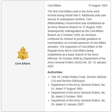 On the Birthday of the U.S. Army’s Civil Affairs Branch
