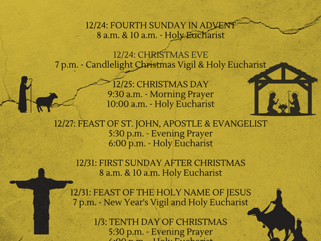 Worship Schedule for Christmas 2017