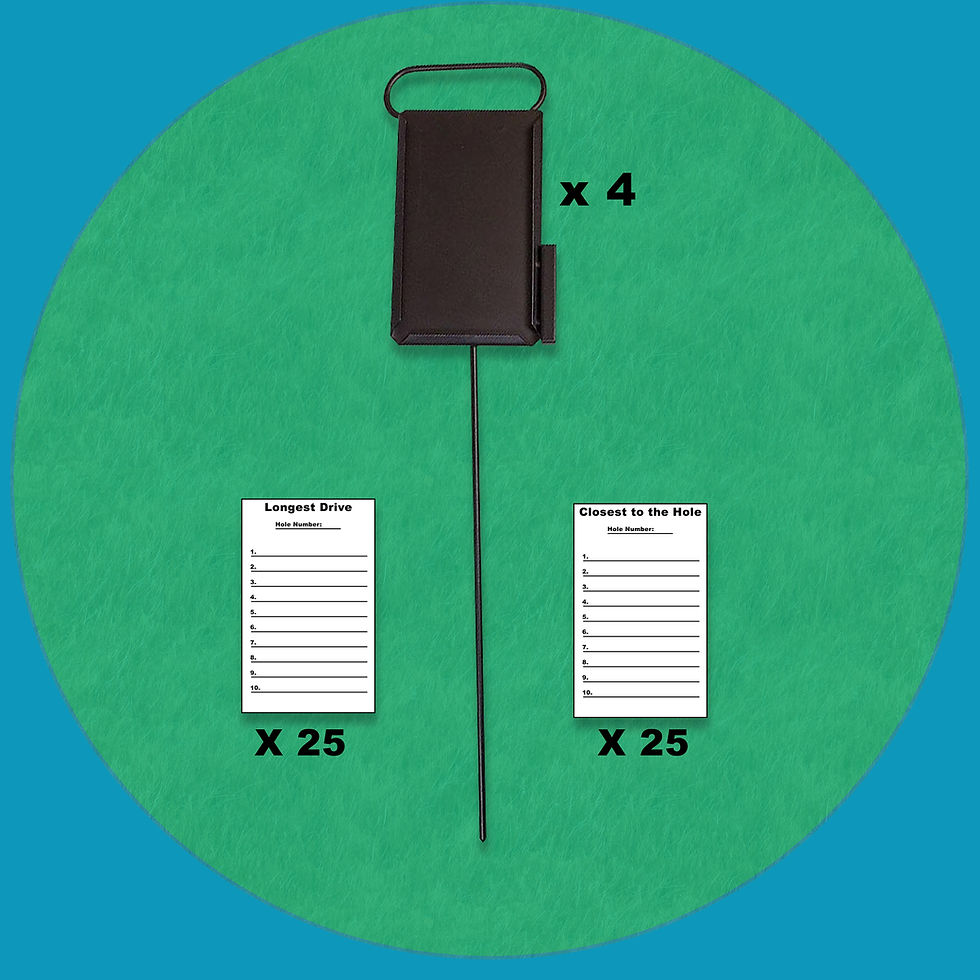 Golf Tournament Stand + Cards (Distance & Closest to Pin)