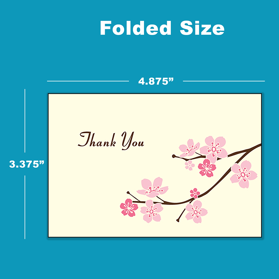 Thumbnail: Thank You Card & Envelope Set - (Floral) - Blank Inside