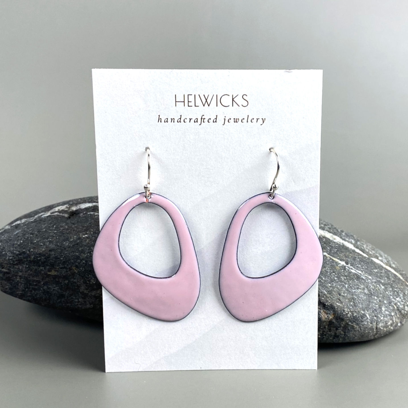 Retro Pink Enamel Earrings