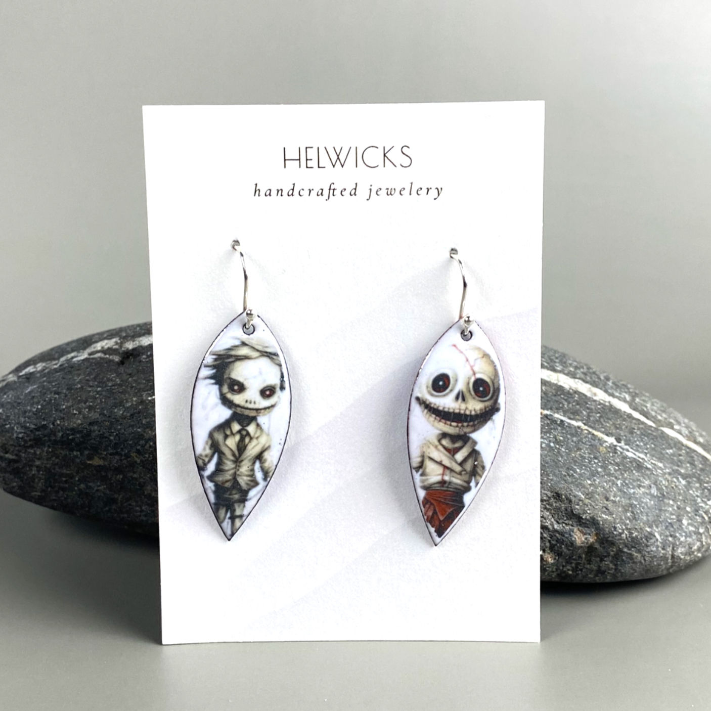 Creepy Doll Enamel Earrings