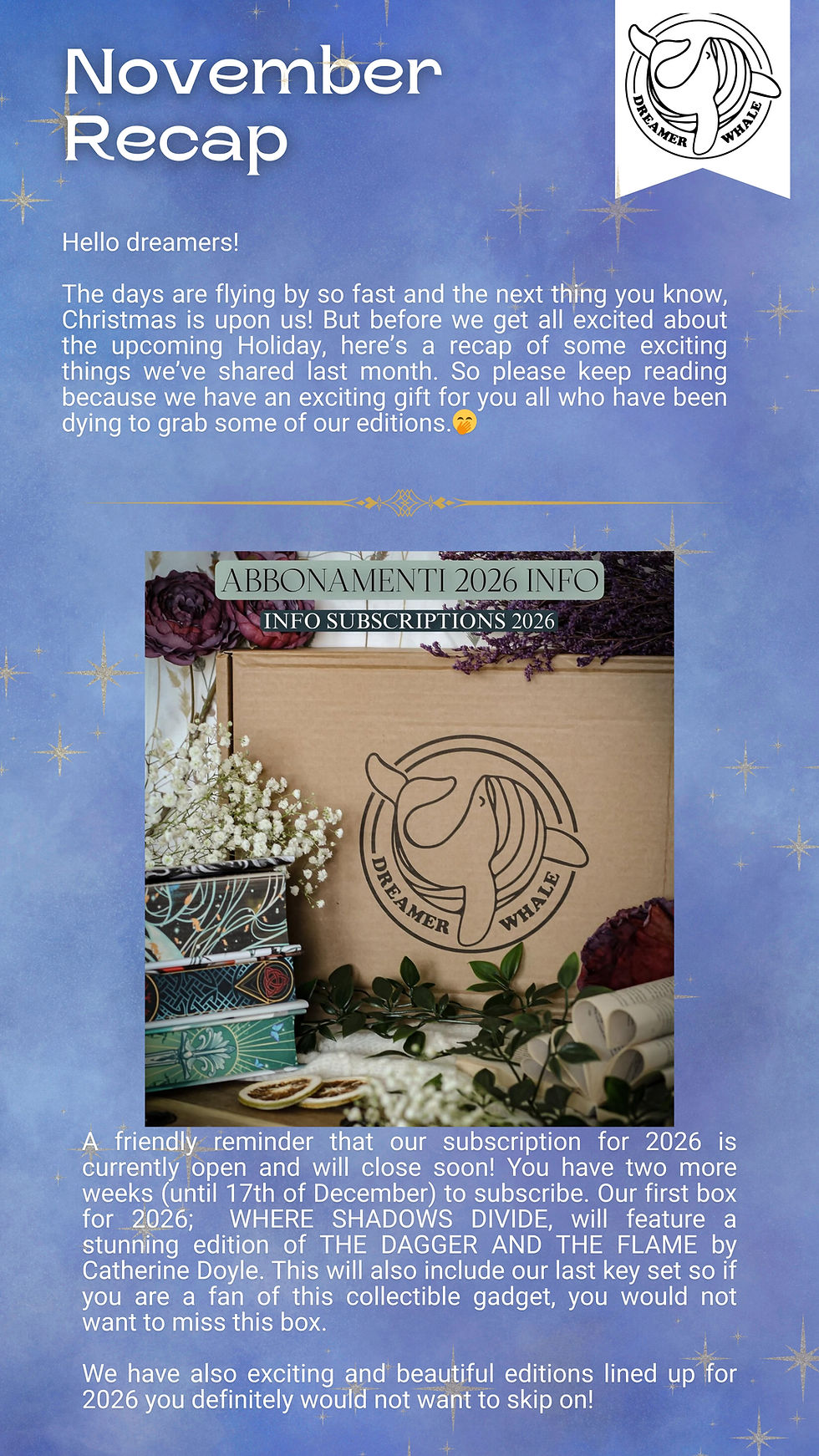 November recap - Newsletter