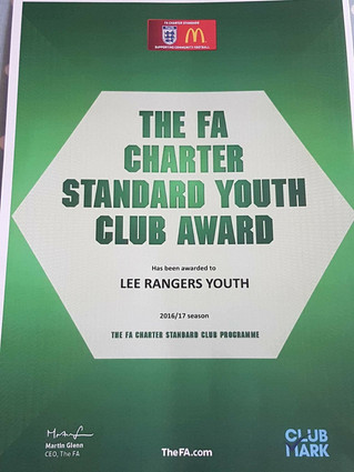 Lee Rangers YFC Retains FA Charter Status