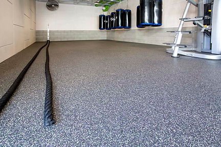 Poured rubber flooring garage